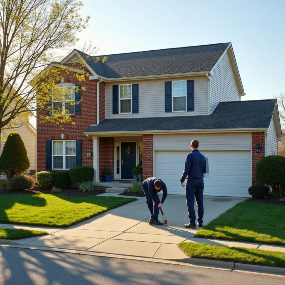 Brick-front two-story home with bonus room over the garage in Beavercreek, OH