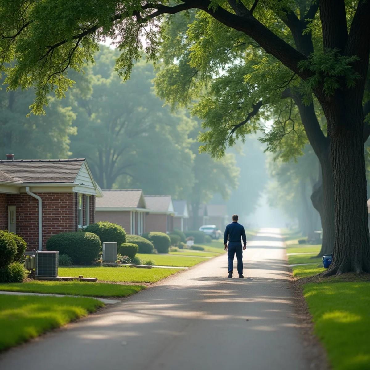 1960s and 1970s ranch and split-level homes on a residential street in Butler County, OH