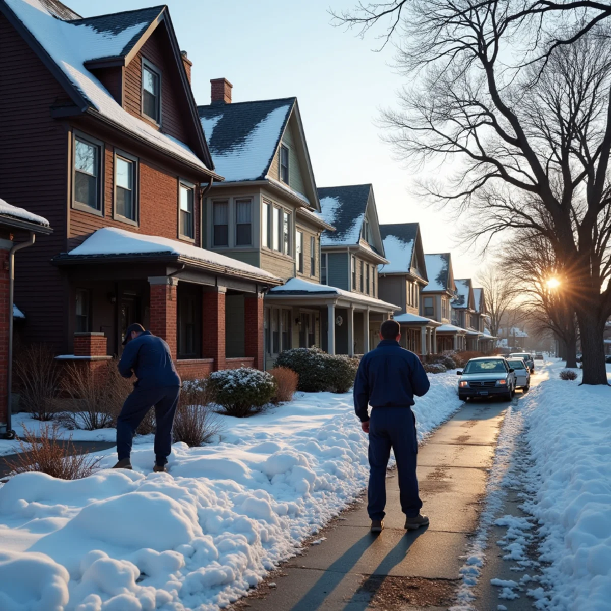 Early 1900s American Foursquare homes on a mill-era block in Middletown, OH