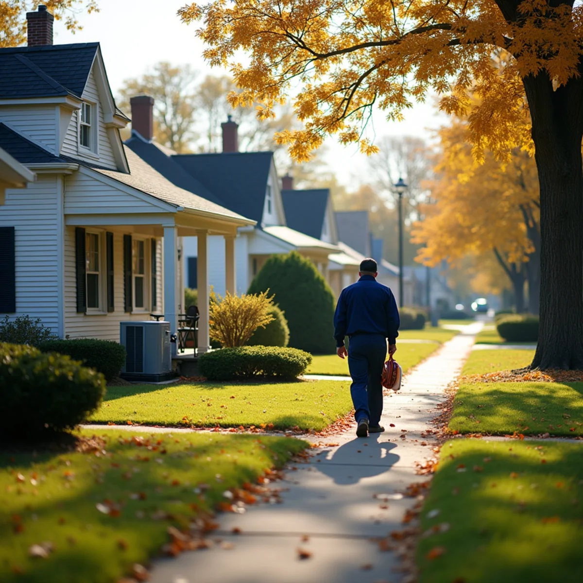 1950s Cape Cod homes with dormers and small condensers on a street in Riverside, OH