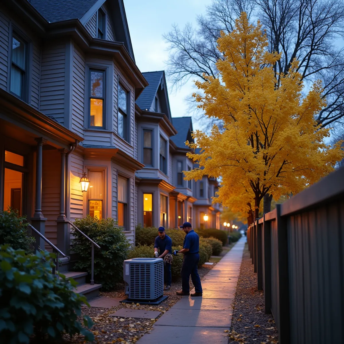 Italianate and Queen Anne homes near the town square in Urbana, OH