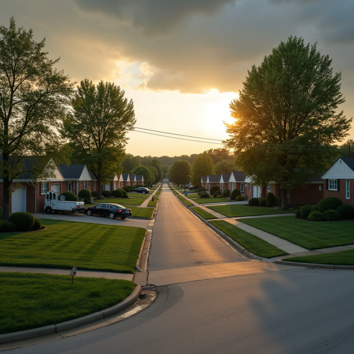 Rebuilt 1970s and 1980s ranch and split-level homes on a Xenia, OH street