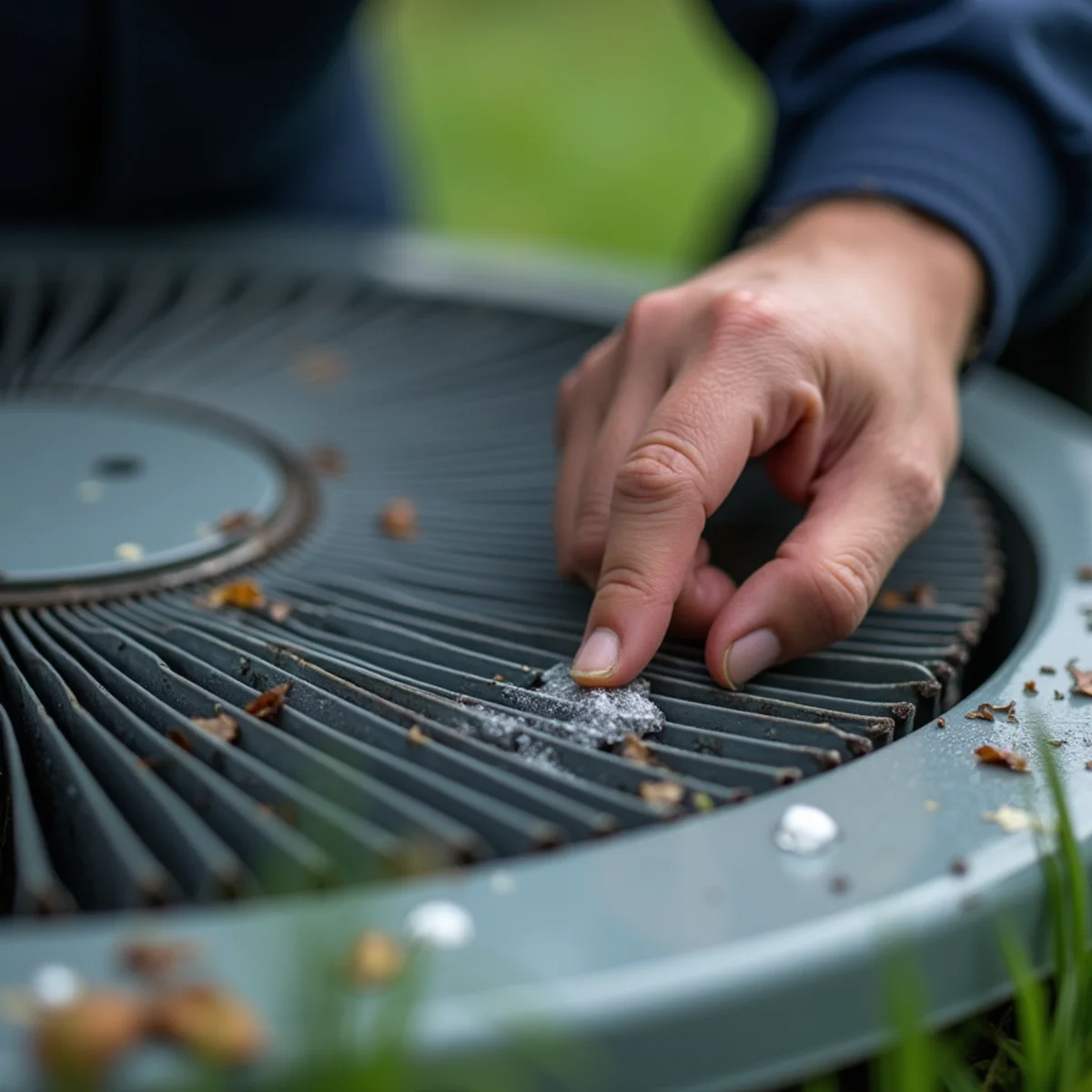 Straightening hail-bent condenser fins with a fin comb after a Dayton-area hailstorm